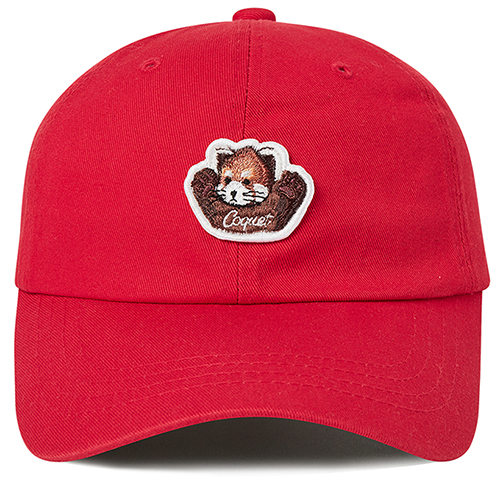[LESSER PANDA] FACE LOGO WAPPEN BALL CAP RED